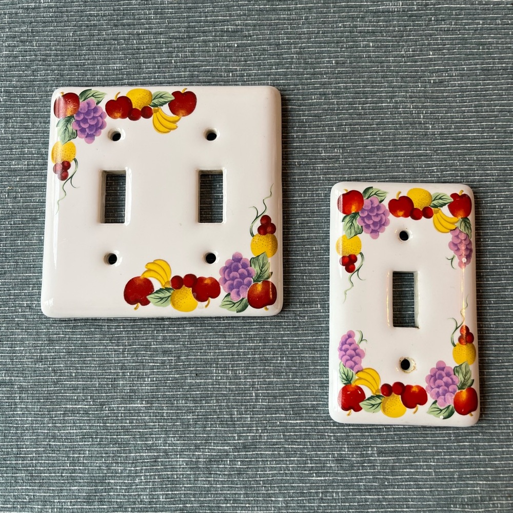 Vintage porcelain switch plates